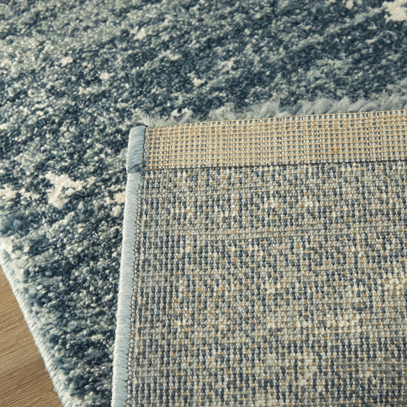 Mercury Row® Beveridge Performance Blue Rug & Reviews Wayfair